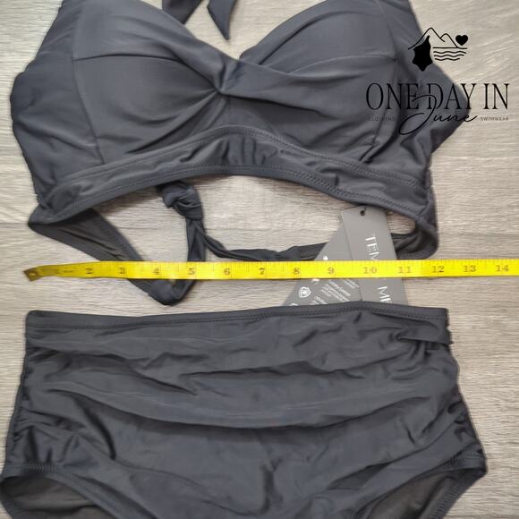 Tempt Me Twist Front High Waist Bikini Swimsuit Size S - Picture 5 of 7